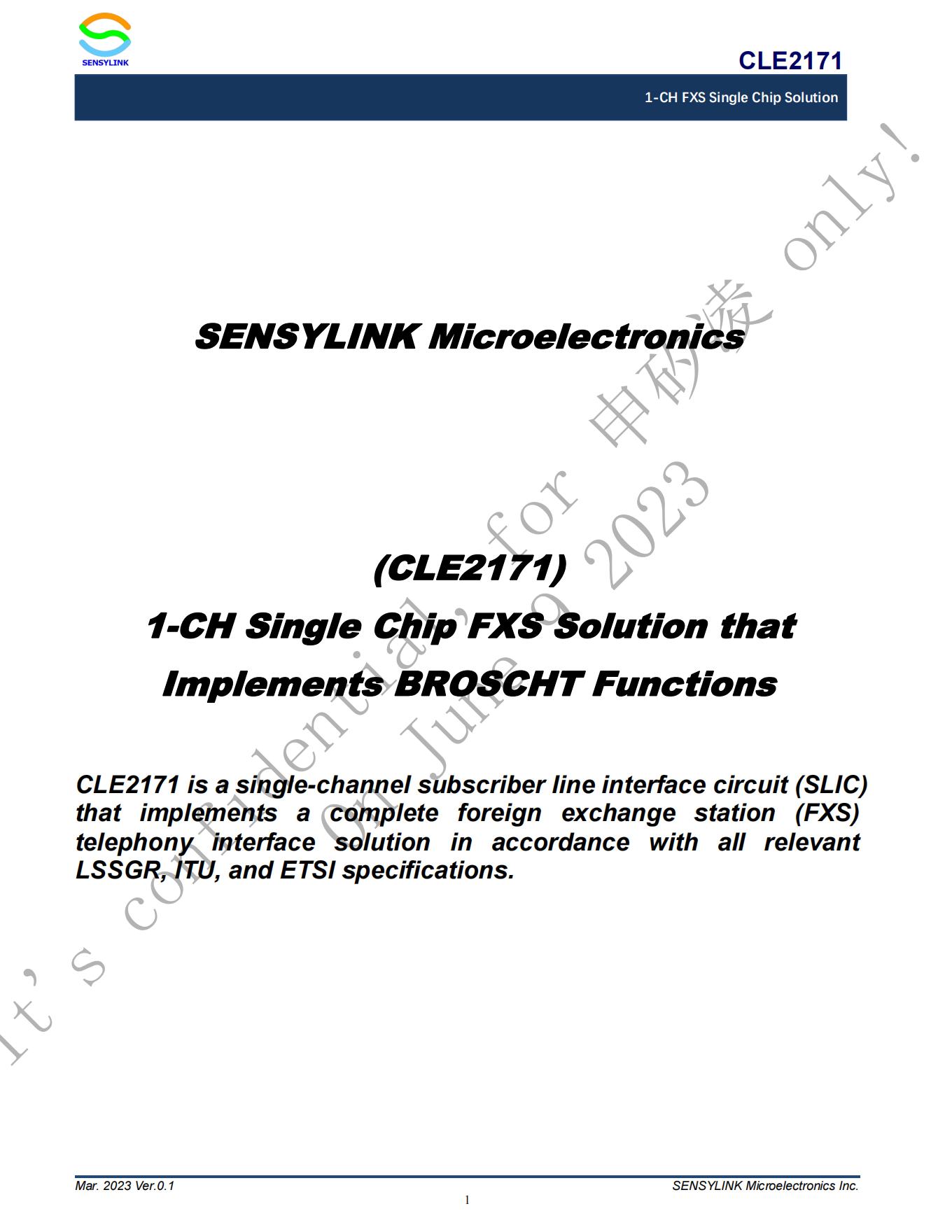 CLE2171_Brief_Datasheet_Ver0.1_20230316